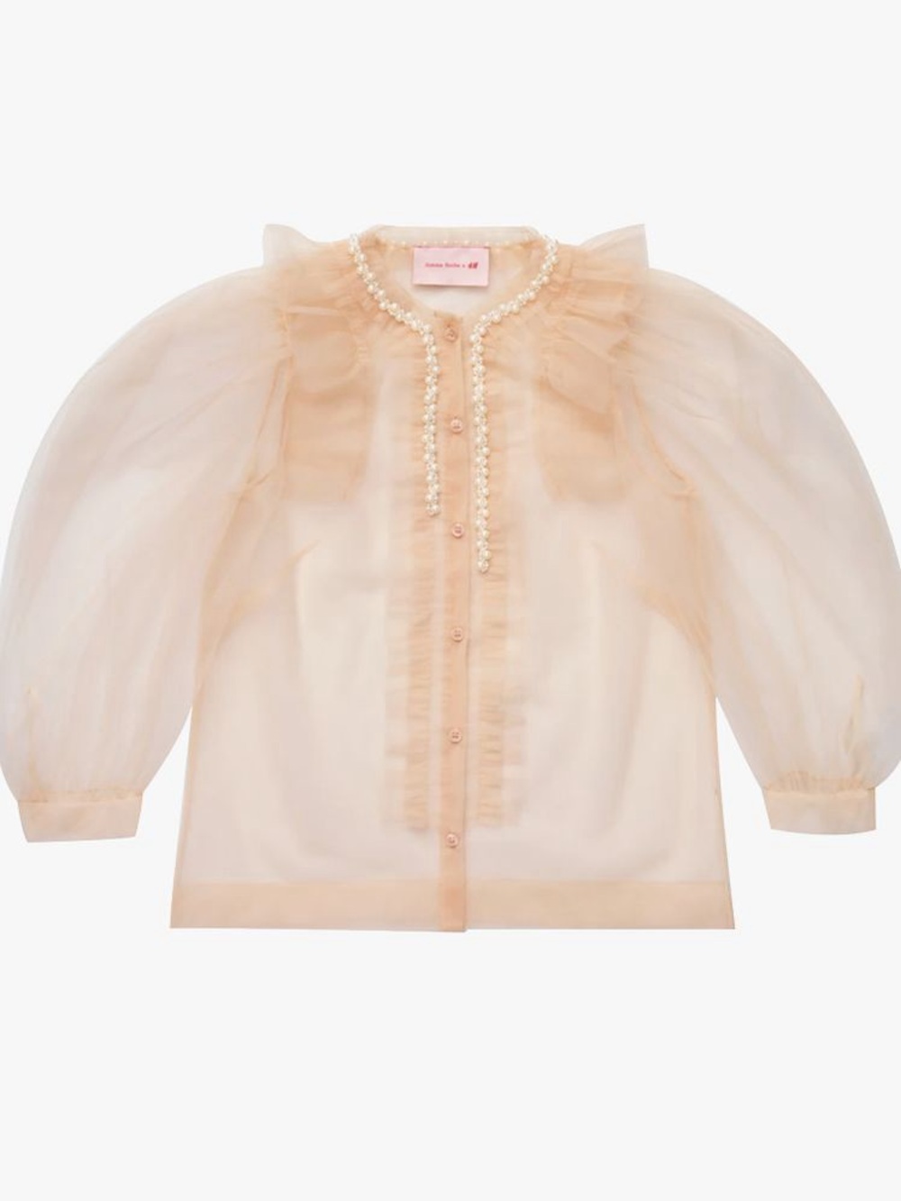 Simone Rocha x H&M Pearl Sheer Ruffle Blouse - Picture 3 of 10